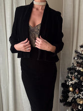 Load image into Gallery viewer, Vintage Black Velvet Long Maxi Skirt Made in USA
