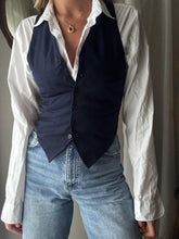 Load image into Gallery viewer, Vintage Dark Navy Blue Waistcoat Vest