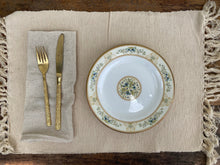 Load image into Gallery viewer, Vintage Beige Neutral Woven Placemats Tassel Fringe Set of 5