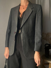 Load image into Gallery viewer, Vintage Oversized Dark Grey Wool Blazer Made in USA