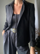 Load image into Gallery viewer, Vintage Black Cropped Camelhair Jacket