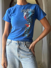 Load image into Gallery viewer, Vintage Bright Blue Texas Heatwave Truck Cropped Graphic Tee TShirt Cotton