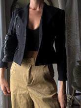 Load image into Gallery viewer, Vintage Ralph Lauren Silk Cropped Blazer: Double Breasted, Made in USA