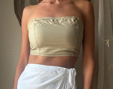 Load image into Gallery viewer, Vintage Linen Khaki Crop Top Removable Straps