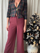 Load image into Gallery viewer, Vintage Burgundy Merlot Wide Leg Trousers 30" Inseam