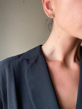 Load image into Gallery viewer, Vintage Gold Mesh Bow Stud Earrings