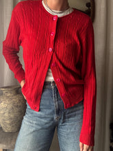 Load image into Gallery viewer, Vintage Red Cable Knit Cardigan