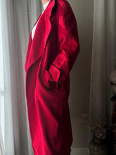 Load image into Gallery viewer, Vintage Pure Wool Bright Red Long Wool Coat Made in USA