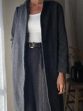 Load image into Gallery viewer, Vintage Oversized Wool Coat: Dark Grey Long Collared Esprit XL