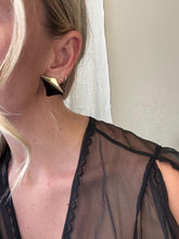 Load image into Gallery viewer, Vintage 80s 90s Black Gold Stud Earrings
