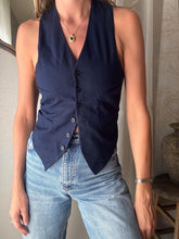 Load image into Gallery viewer, Vintage Dark Navy Blue Waistcoat Vest