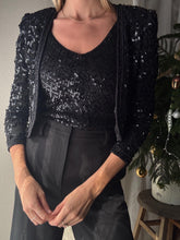 Load image into Gallery viewer, Vintage Black Sequin Tank Top - Party Sparkle
