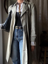 Load image into Gallery viewer, Vintage London Fog Oversized Classic Grey Green Beige Cotton Blend Trench Coat