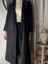 Load image into Gallery viewer, Vintage Timeless Oversized Double Breasted Black Trench Coat with Removable Liner