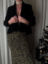 Load image into Gallery viewer, Vintage Black Velvet Cropped Open Jacket