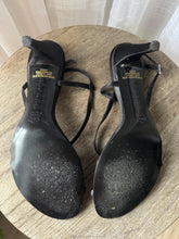 Load image into Gallery viewer, Vintage Ralph Lauren Black Leather Satin Strappy Sandals 8