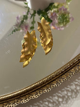 Load image into Gallery viewer, Vintage Gold Leaf Light Weight Statement Earrings