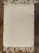 Load image into Gallery viewer, Vintage Beige Neutral Woven Placemats Tassel Fringe Set of 5