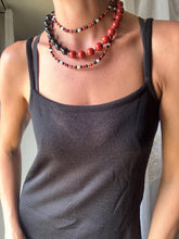 Load image into Gallery viewer, Vintage Large Black Red Chunky Beaded Necklace