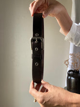 Load image into Gallery viewer, Vintage Wrangler Dark Brown Leather Belt: Silver Buckle, Grommet Detail