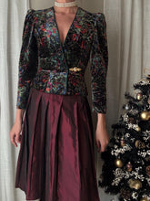 Load image into Gallery viewer, Vintage Pleated Burgundy Merlot Midi Skirt Made in USA