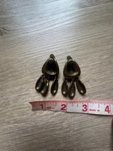 Load image into Gallery viewer, Vintage 90s Hammered Bronzed Drop Statement Earrings