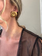 Load image into Gallery viewer, Vintage 80s 90s Gold Sphere Textured Stud Earrings: 90s Statement Jewelry