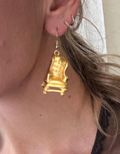 Load image into Gallery viewer, Fun Rare Vintage Gold Chair Drop Earrings: 90s Statement Jewelry