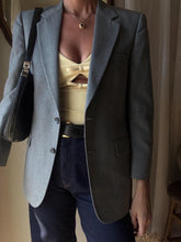 Load image into Gallery viewer, Vintage Halston Oversized Light Grey Wool Blazer Structured Shoulders