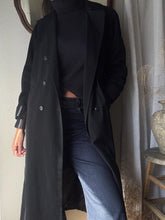 Load image into Gallery viewer, Vintage Timeless Oversized Double Breasted Black Trench Coat with Removable Liner