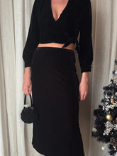 Load image into Gallery viewer, Vintage Black Velvet Long Maxi Skirt Made in USA