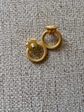Load image into Gallery viewer, Vintage Gold Tone Rope Knot Statement Door Knocker Earrings