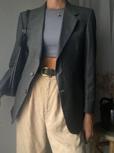 Load image into Gallery viewer, Vintage Oversized Dark Grey Wool Blazer Made in USA