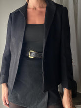 Load image into Gallery viewer, Vintage Black Cropped Camelhair Jacket