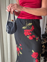Load image into Gallery viewer, Vintage 90s 2000s Black Red Floral Flower Maxi Skirt Lined Petite