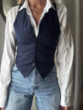Load image into Gallery viewer, Vintage Dark Navy Blue Waistcoat Vest