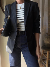 Load image into Gallery viewer, Preloved Black Wool Blend Structured Oversized Boyfriend Blazer