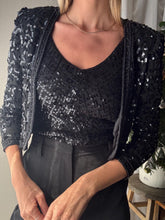 Load image into Gallery viewer, Vintage Black Sequin Tank Top - Party Sparkle