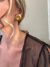 Load image into Gallery viewer, Vintage 80s 90s Gold Sphere Textured Stud Earrings: 90s Statement Jewelry