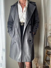Load image into Gallery viewer, Vintage Oversized Wool Coat: Dark Gray Notched Collar, Size M-XL