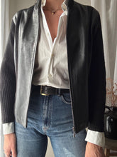 Load image into Gallery viewer, Vintage Black Leather and Knit Jacket