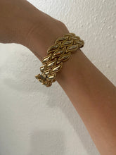 Load image into Gallery viewer, Vintage Gold Tone Wide Bracelet