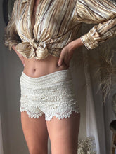 Load image into Gallery viewer, Vintage Cotton Cream Lace Micro Shorts Low Rise Boho Lined