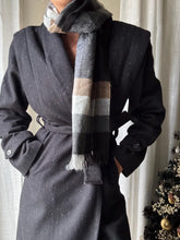 Load image into Gallery viewer, Vintage Black White Grey Brown Plaid Neck Scarf