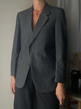 Load image into Gallery viewer, Vintage Oversized Dark Grey Wool Blazer Made in USA