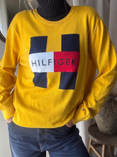 Load image into Gallery viewer, Vintage Tommy Hilfiger Very Oversized Bright Yellow Cotton Knit Pullover Sweater