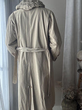 Load image into Gallery viewer, Vintage Beige Cotton Trench Coat High Neck with Hideable Hood and Removable Wool Liner