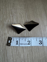 Load image into Gallery viewer, Vintage 80s 90s Black Gold Stud Earrings