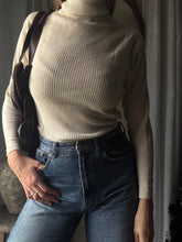 Load image into Gallery viewer, Vintage Virgin Wool Off White Knit Turtleneck Sweater