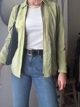 Load image into Gallery viewer, Vintage Pistachio Green Suede Leather Jacket